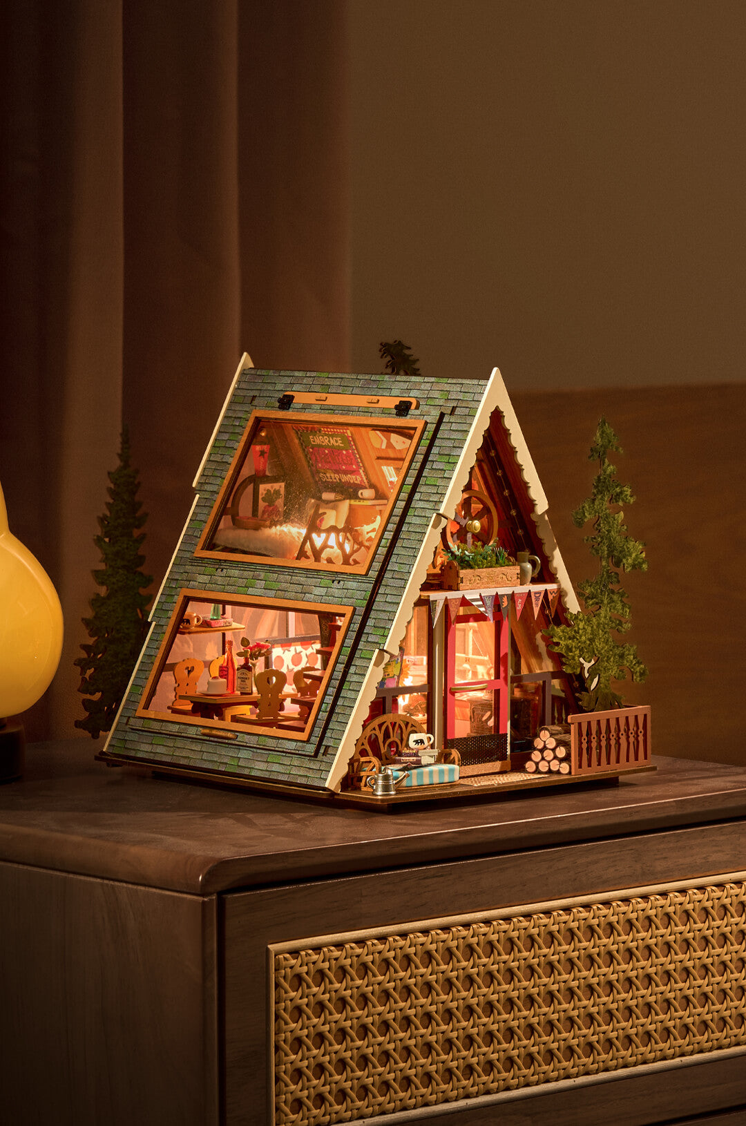 Rolife DIY Miniature House - A-Frame Cabin DG181 - Mô hình nhà gỗ lắp ráp DIY