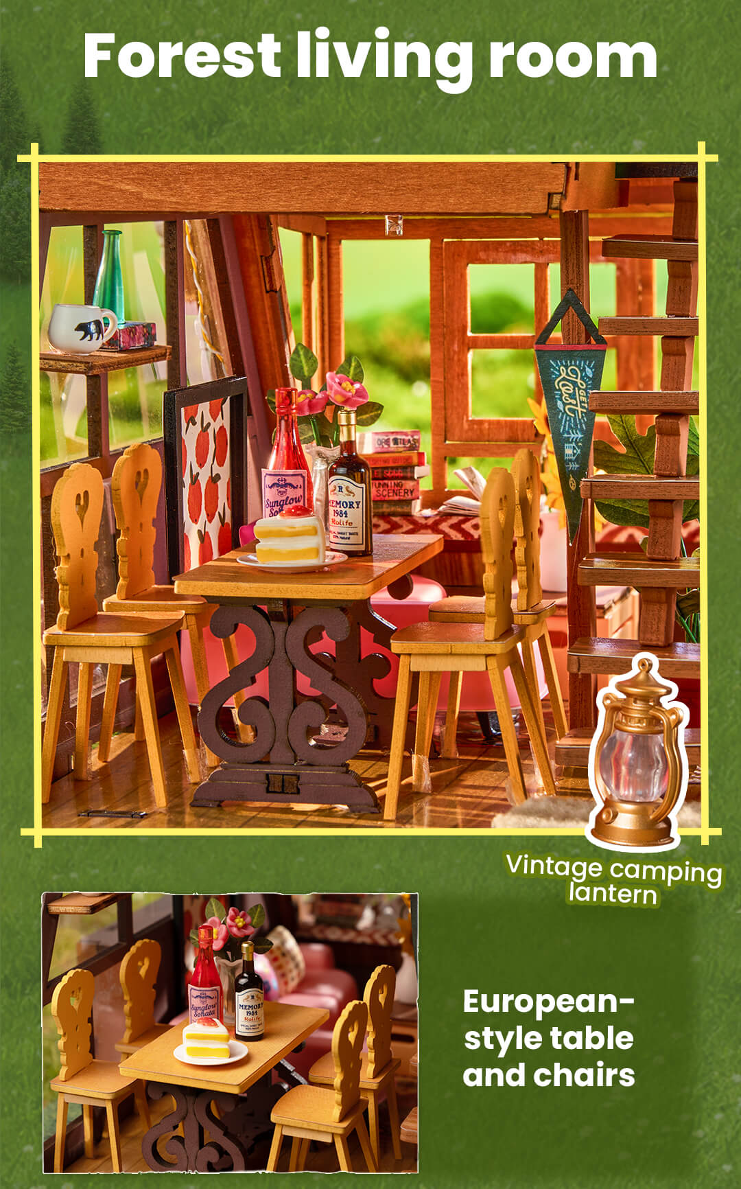 Rolife A-Frame Cabin DIY Miniature House DG181 - Nhà mô hình gỗ lắp ráp DIY - Rolife