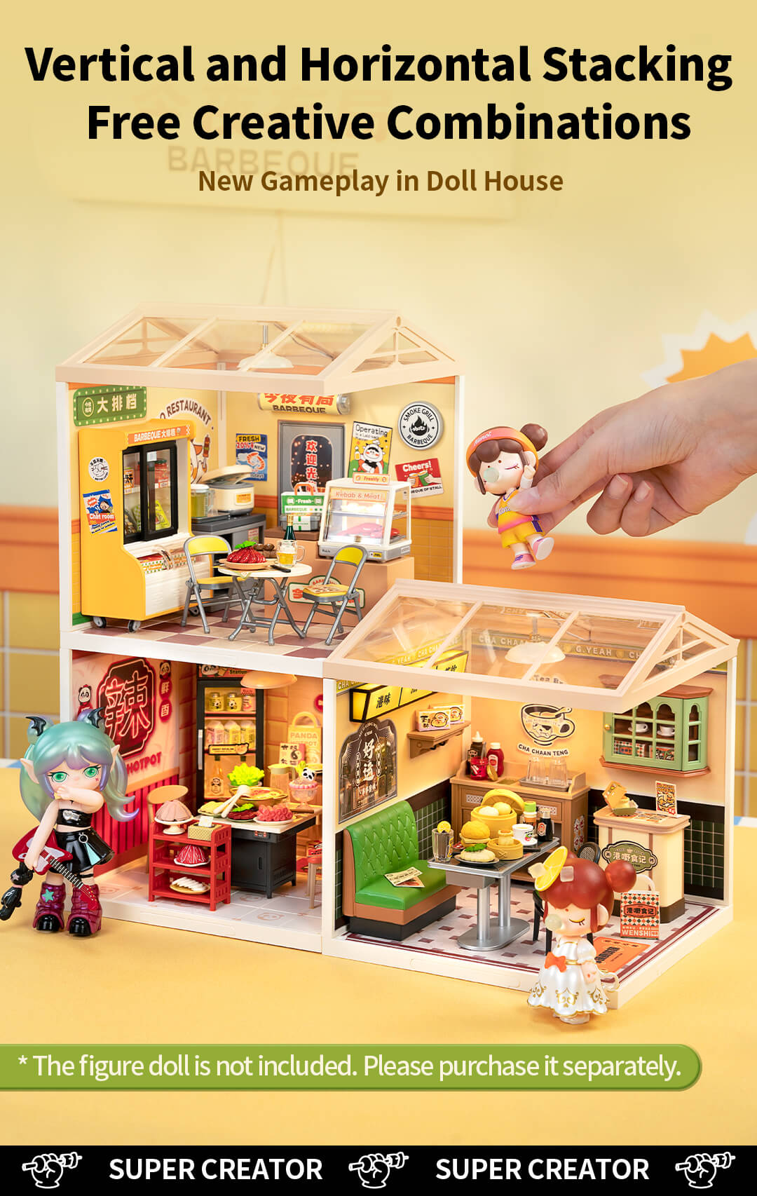 Rolife Night Out Food Stall DIY Miniature House DW022 - Mô hình nhà búp bê mini lắp ráp - Rolife