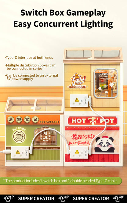 Rolife Night Out Food Stall DIY Miniature House DW022 - Mô hình nhà búp bê mini lắp ráp - Rolife