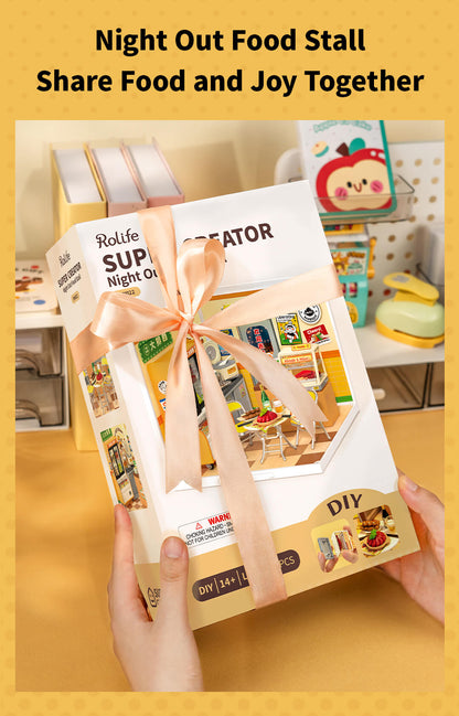 Rolife Night Out Food Stall DIY Miniature House DW022 - Mô hình nhà búp bê mini lắp ráp - Rolife
