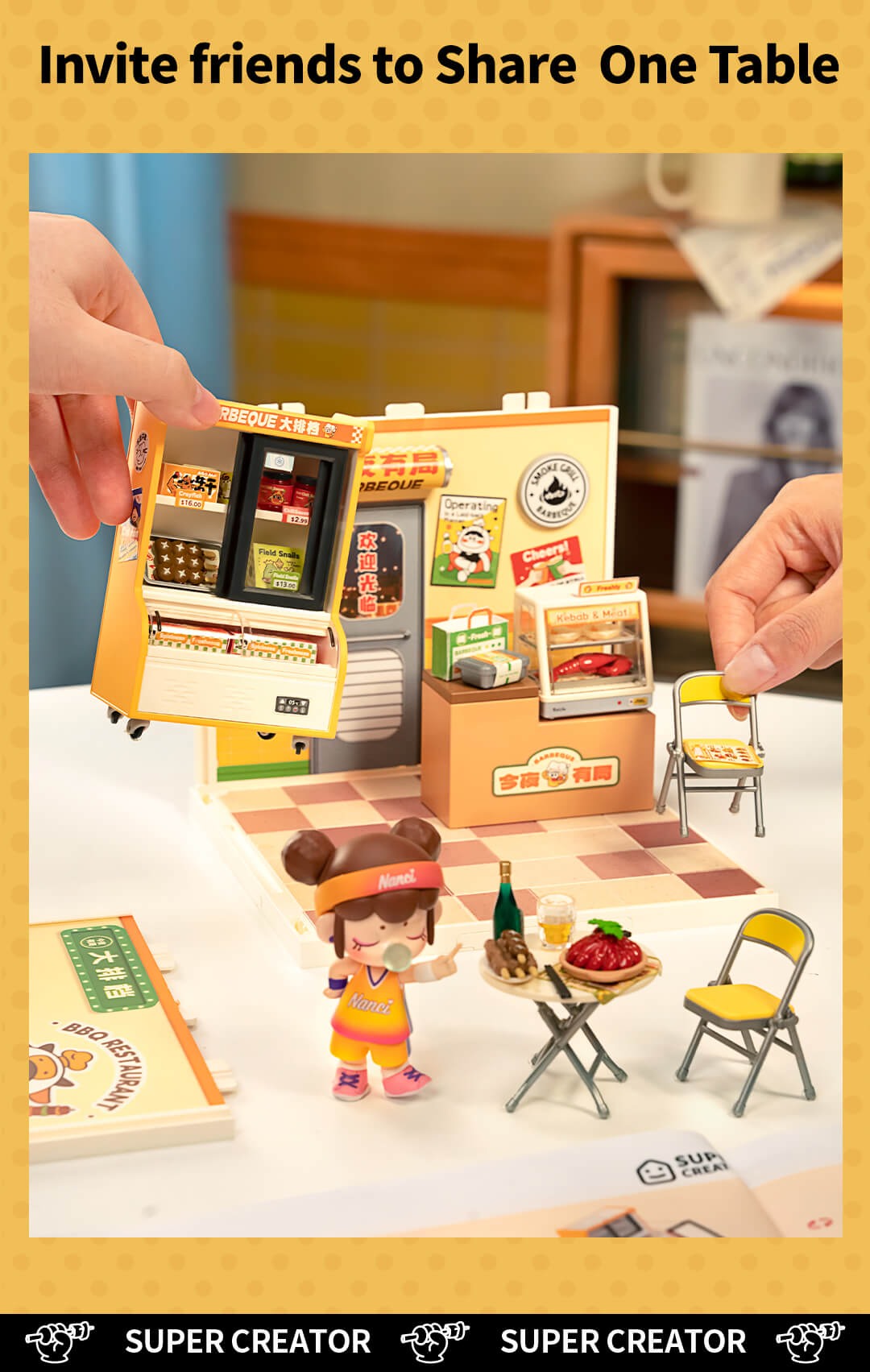 Rolife Night Out Food Stall DIY Miniature House DW022 - Mô hình nhà búp bê mini lắp ráp - Rolife