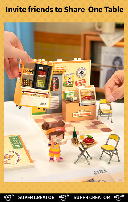 Rolife Night Out Food Stall DIY Miniature House DW022 - Mô hình nhà búp bê mini lắp ráp - Rolife