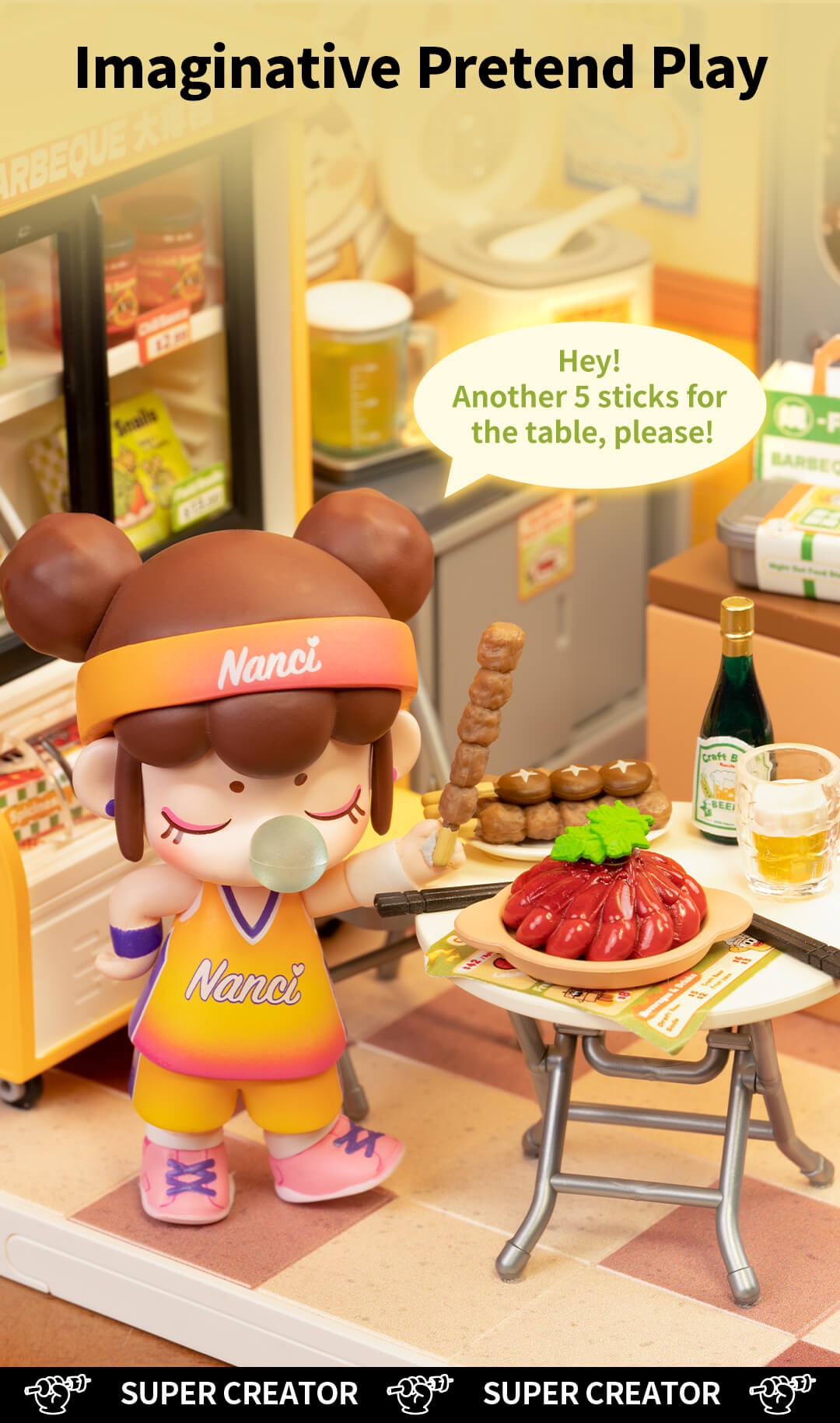 Rolife Night Out Food Stall DIY Miniature House DW022 - Mô hình nhà búp bê mini lắp ráp - Rolife