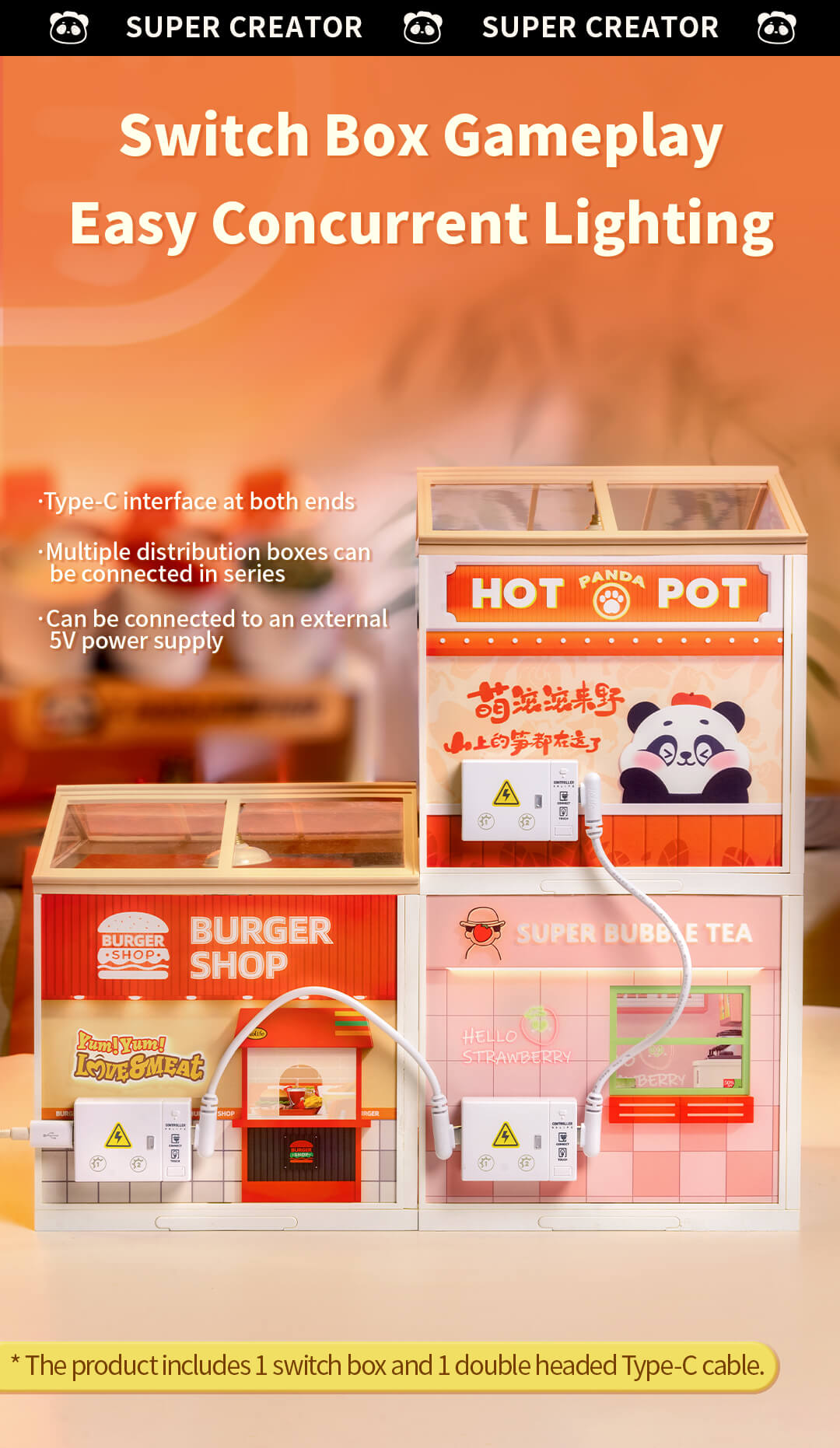 Rolife Panda Hot Pot DIY Miniature House DW020 - Mô hình lắp ráp Tiệm lẩu Gấu Trúc - Rolife