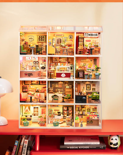 Rolife Panda Hot Pot DIY Miniature House DW020 - Mô hình lắp ráp Tiệm lẩu Gấu Trúc - Rolife