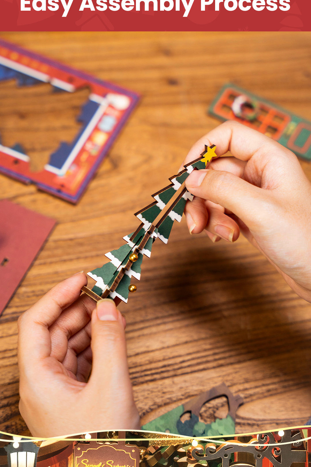 Rolife DIY Book Nook Insert - Christmas Street TGC06 - Mô hình lắp ráp kệ sách Giáng sinh - Rolife