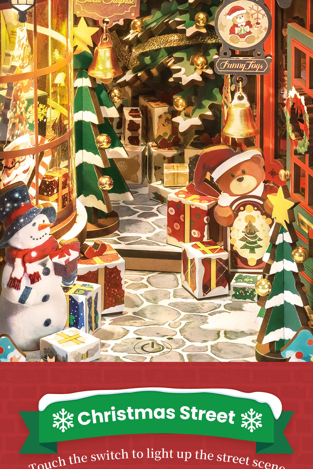 Rolife DIY Book Nook Insert - Christmas Street TGC06 - Mô hình lắp ráp kệ sách Giáng sinh - Rolife