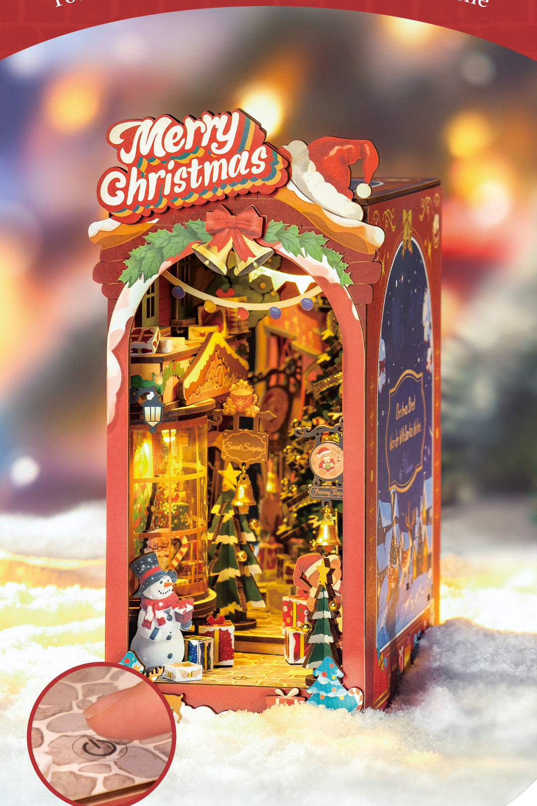 Rolife DIY Book Nook Insert - Christmas Street TGC06 - Mô hình lắp ráp kệ sách Giáng sinh - Rolife