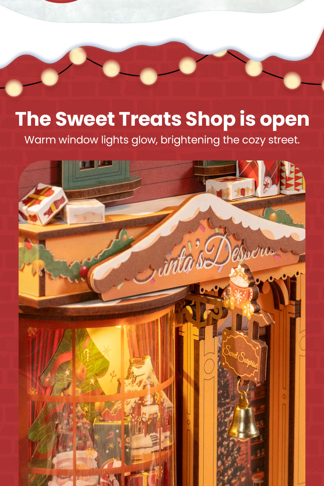 Rolife DIY Book Nook Insert - Christmas Street TGC06 - Mô hình lắp ráp kệ sách Giáng sinh - Rolife