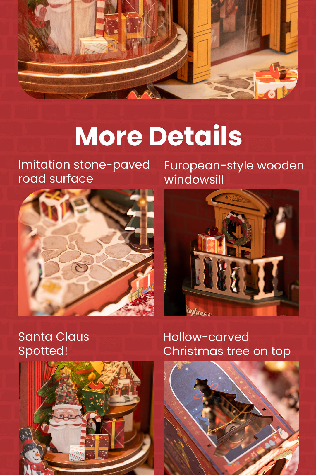 Rolife DIY Book Nook Insert - Christmas Street TGC06 - Mô hình lắp ráp kệ sách Giáng sinh - Rolife