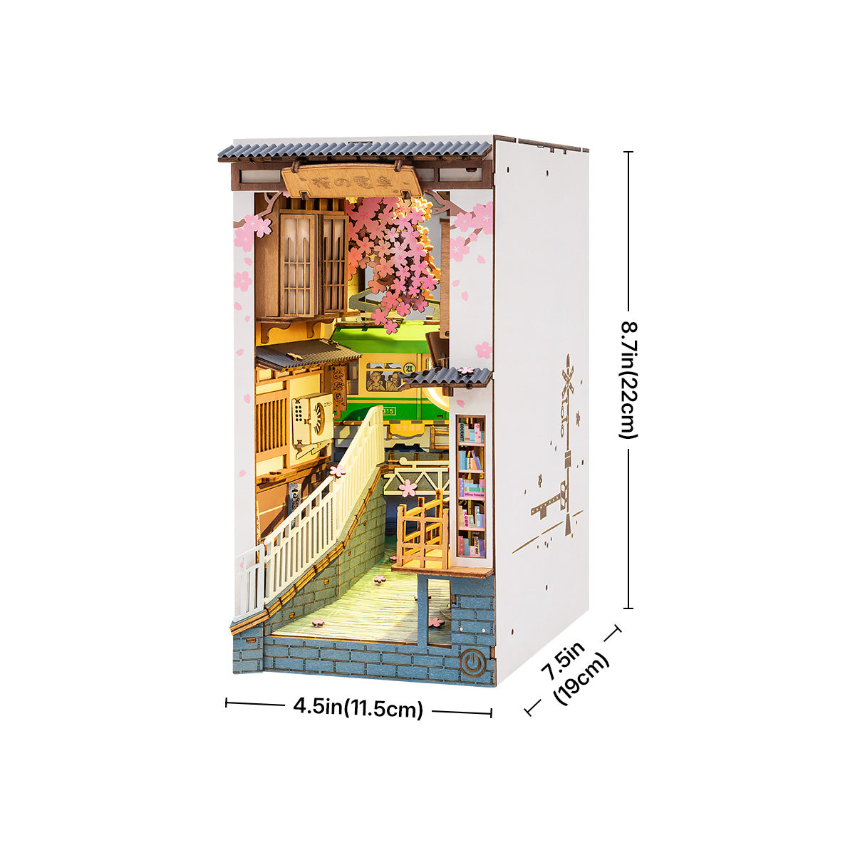Rolife Book Nook Shelf Insert - Sakura Densya TGB01 - Mô hình gỗ DIY trang trí kệ sách - Rolife
