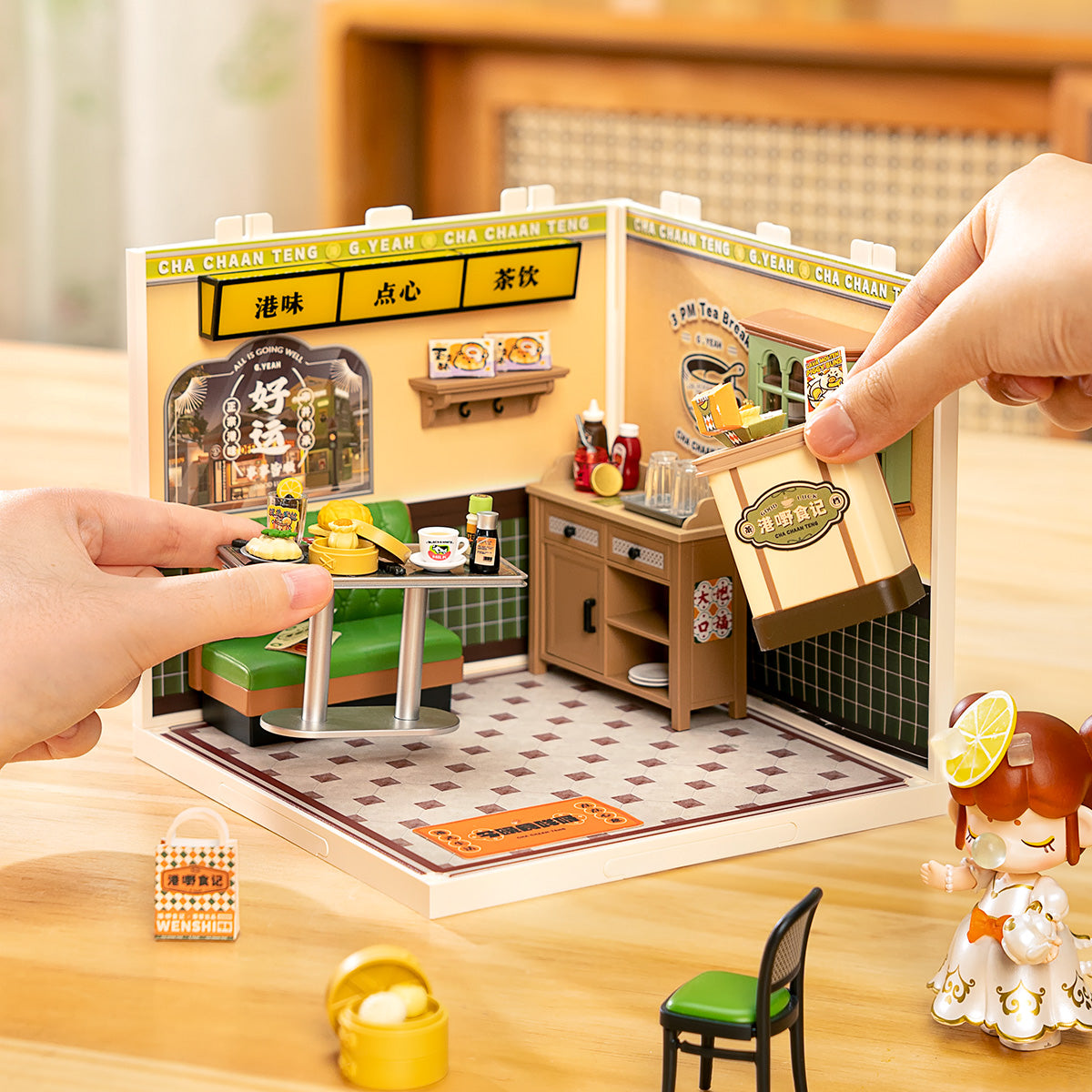 Rolife Hong Kong Bites Cafe DIY Miniature House DW021 - Mô hình tiệm ăn Hồng Kông lắp ráp - Rolife