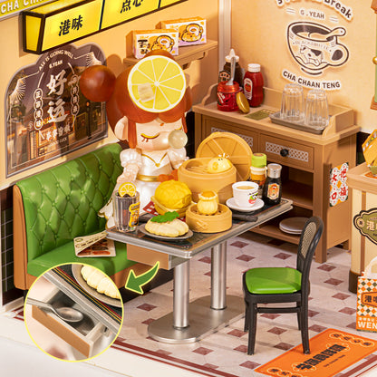 Rolife Hong Kong Bites Cafe DIY Miniature House DW021 - Mô hình tiệm ăn Hồng Kông lắp ráp - Rolife