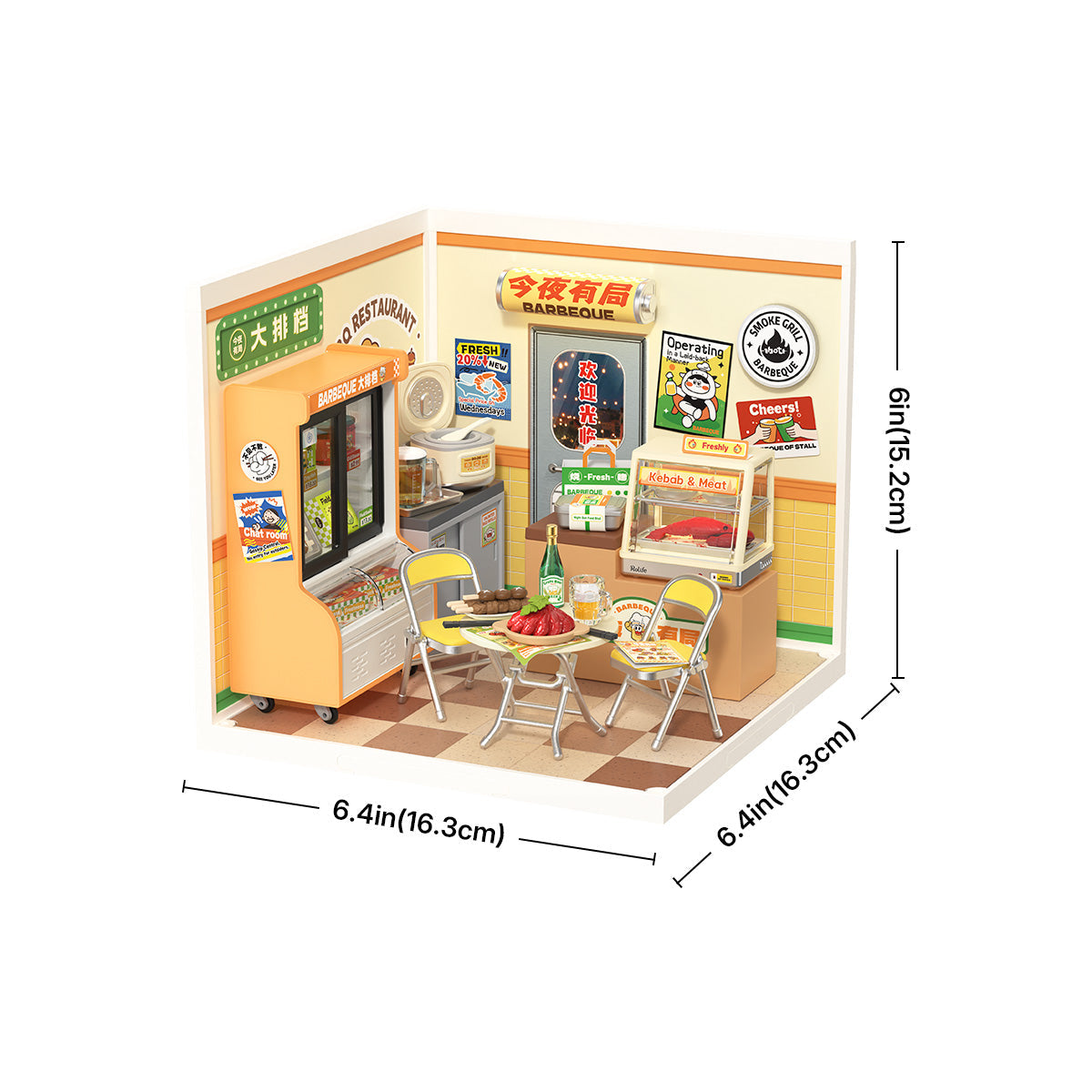 Rolife Night Out Food Stall DIY Miniature House DW022 - Mô hình nhà búp bê mini lắp ráp - Rolife