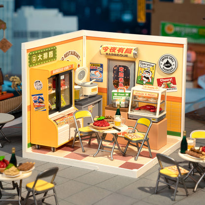 Rolife Night Out Food Stall DIY Miniature House DW022 - Mô hình nhà búp bê mini lắp ráp - Rolife