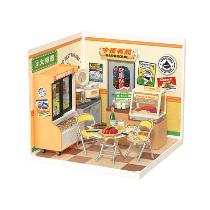 Rolife Night Out Food Stall DIY Miniature House DW022 - Mô hình nhà búp bê mini lắp ráp - Rolife