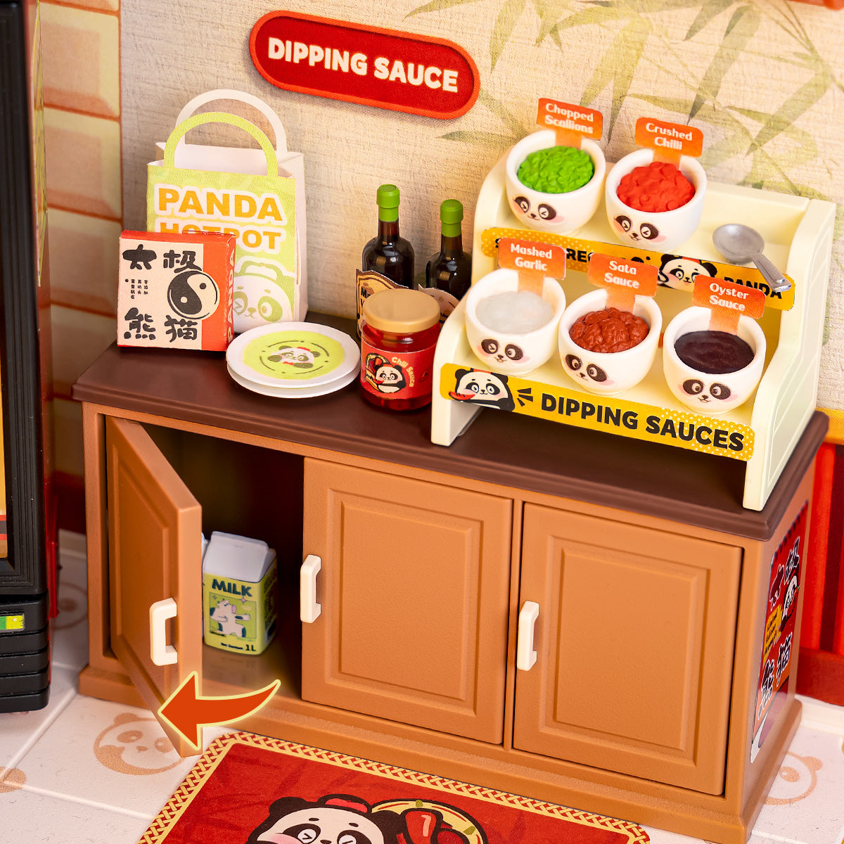 Rolife Panda Hot Pot DIY Miniature House DW020 - Mô hình lắp ráp Tiệm lẩu Gấu Trúc - Rolife
