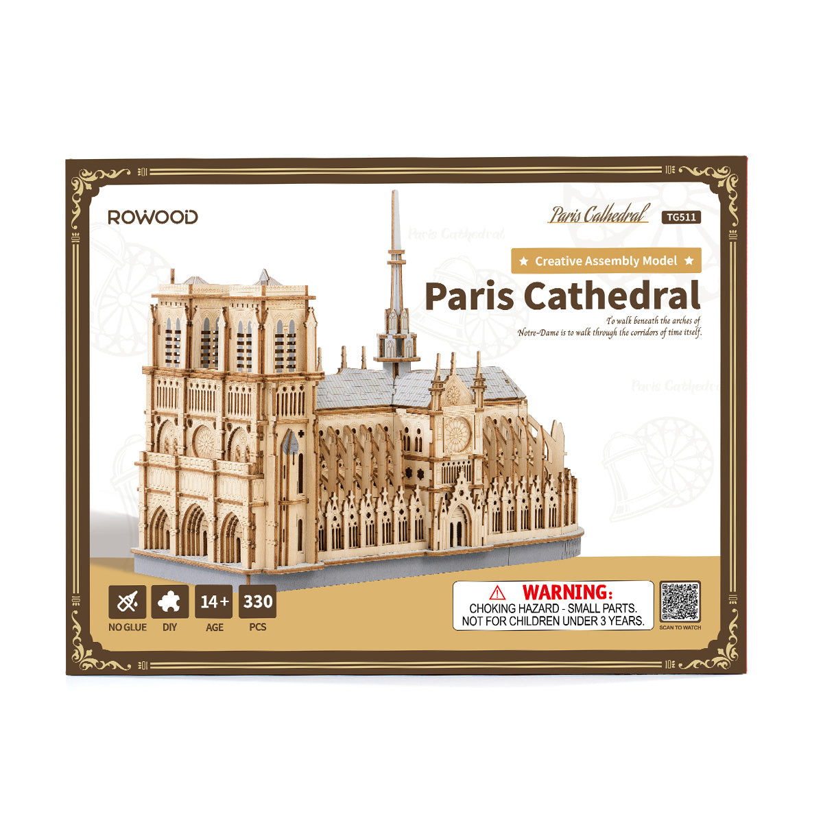 Rowood 3D Wooden Puzzle - Paris Cathedral TG511 - Mô hình gỗ lắp ráp 3D - Rolife