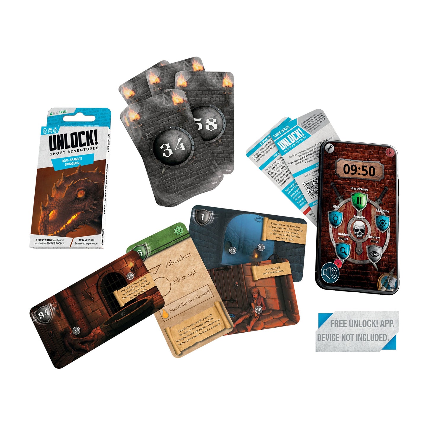 UNLOCK! Short Adventures 4: Doo Arann's Dungeon Mystery Game - Board Game Giải Đố & Thoát Hiểm - Space Cowboys