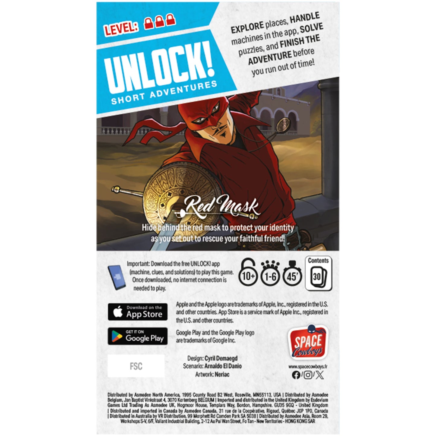 UNLOCK! Short Adventures 7: Red Mask - Trò Chơi Escape Room Thẻ Bài - Space Cowboys