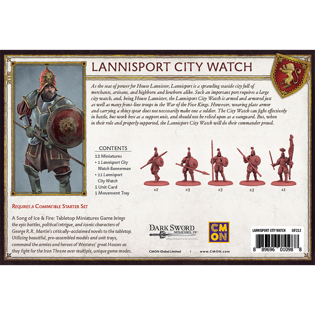 A Song of Ice & Fire Tabletop Miniatures Game - Lannisport City Watch - Board Game Chiến Thuật CMON