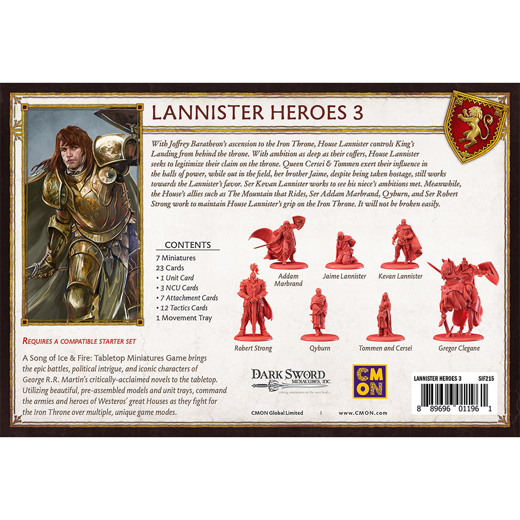 A Song of Ice & Fire Tabletop Miniatures Game Lannister Heroes Set III - Board Game Chiến Thuật - CMON