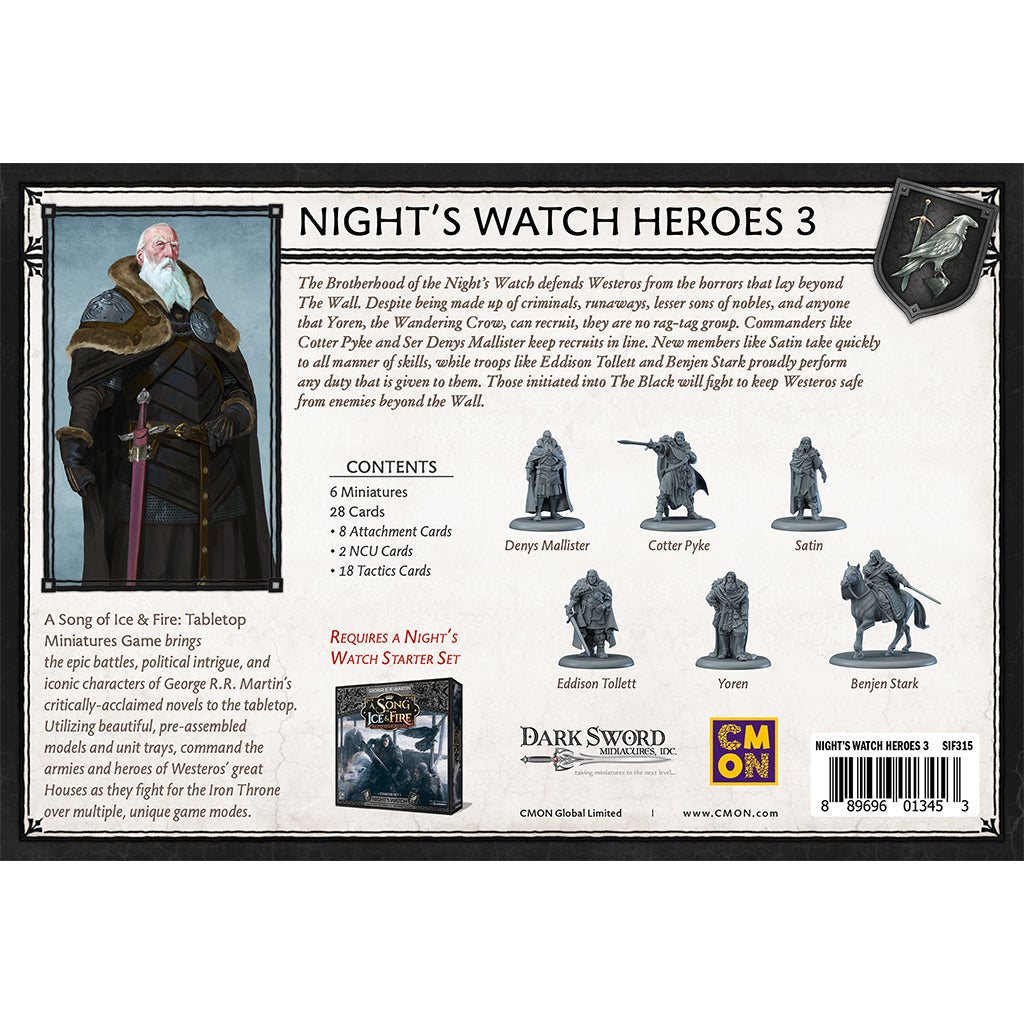 A Song of Ice & Fire Tabletop Miniatures Night's Watch Heroes Set III - Bộ Mô Hình Chiến Thuật CMON