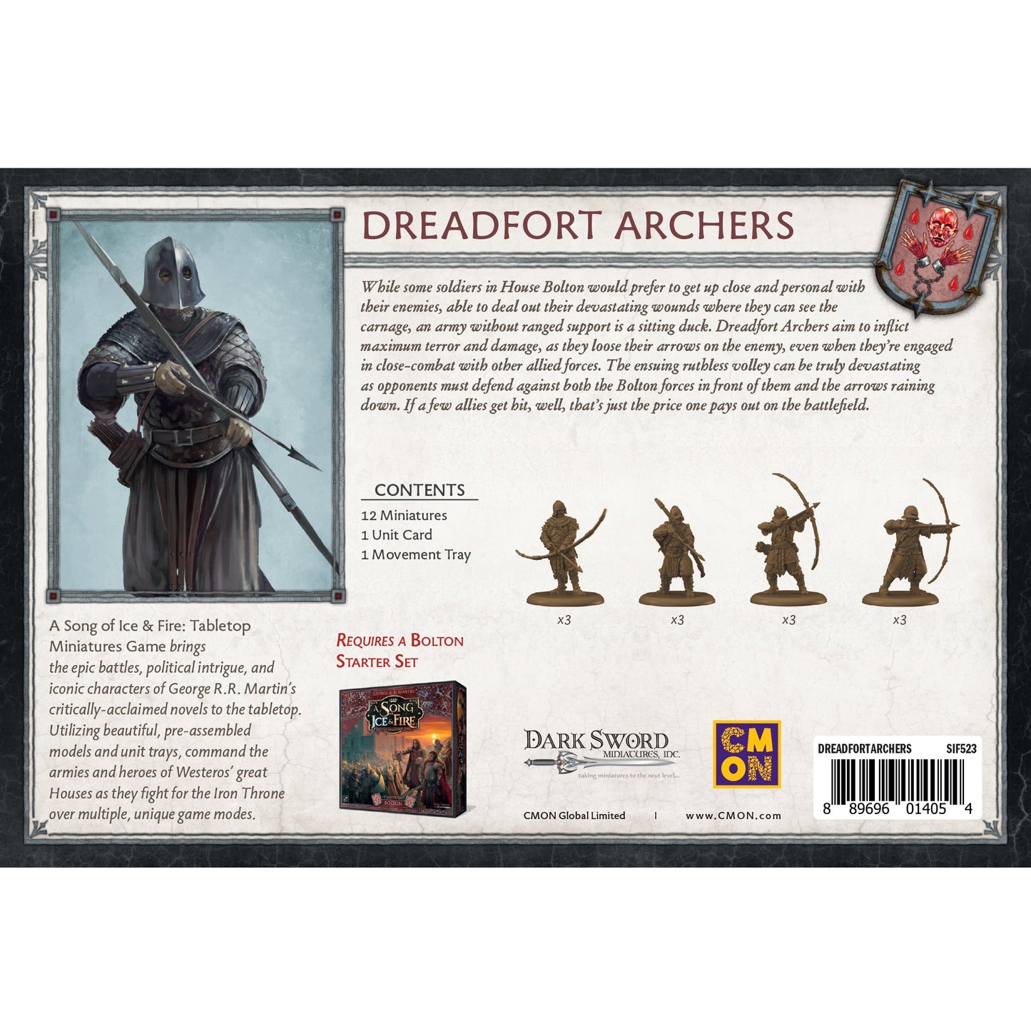 A Song of Ice & Fire Tabletop Miniatures Game - Dreadfort Archers - Bộ Mô Hình Chiến Thuật Game of Thrones CMON