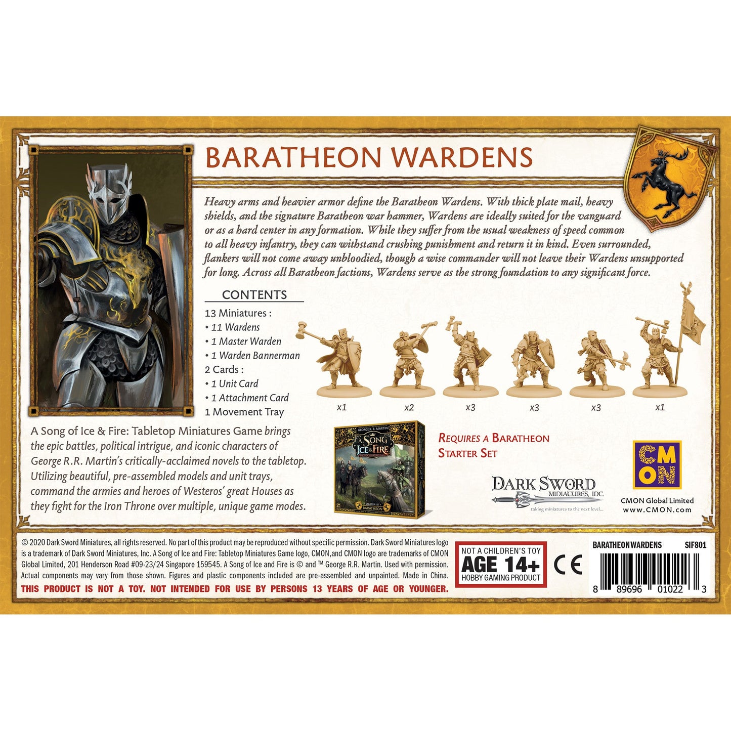 A Song of Ice & Fire Tabletop Miniatures Game Baratheon Wardens - Bộ Mô Hình Chiến Thuật - CMON