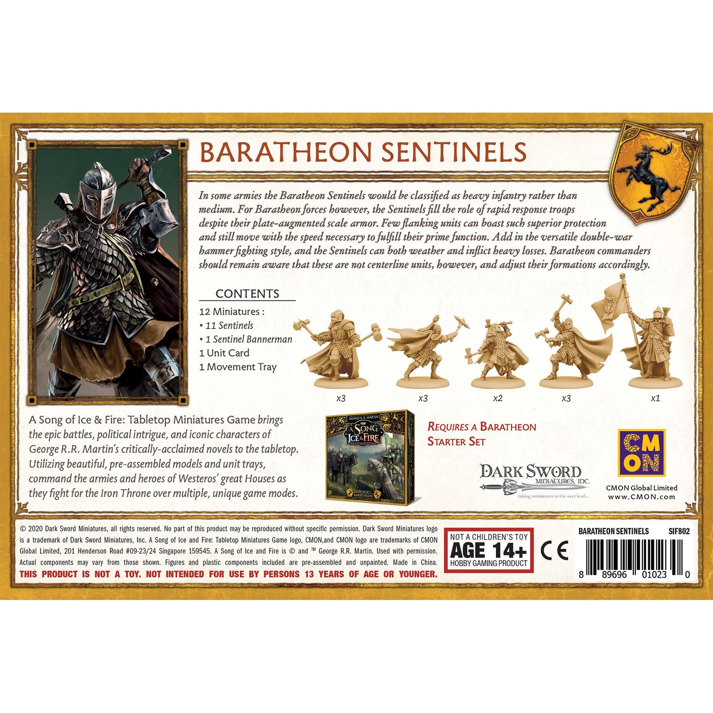 A Song of Ice & Fire Tabletop Miniatures Game Baratheon Sentinels - Bộ Mô Hình Chiến Thuật - CMON