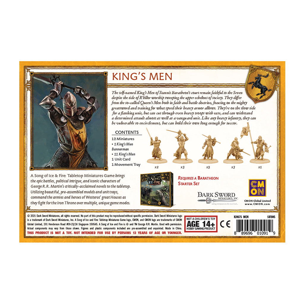 A Song of Ice & Fire Tabletop Miniatures Game King's Men Unit Box - Bộ mô hình chiến thuật - CMON