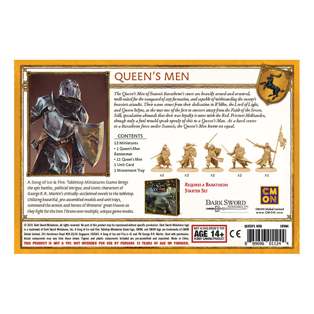 A Song of Ice & Fire Tabletop Miniatures Game Queen's Men Unit Box - Bộ Mở Rộng Board Game Chiến Thuật CMON