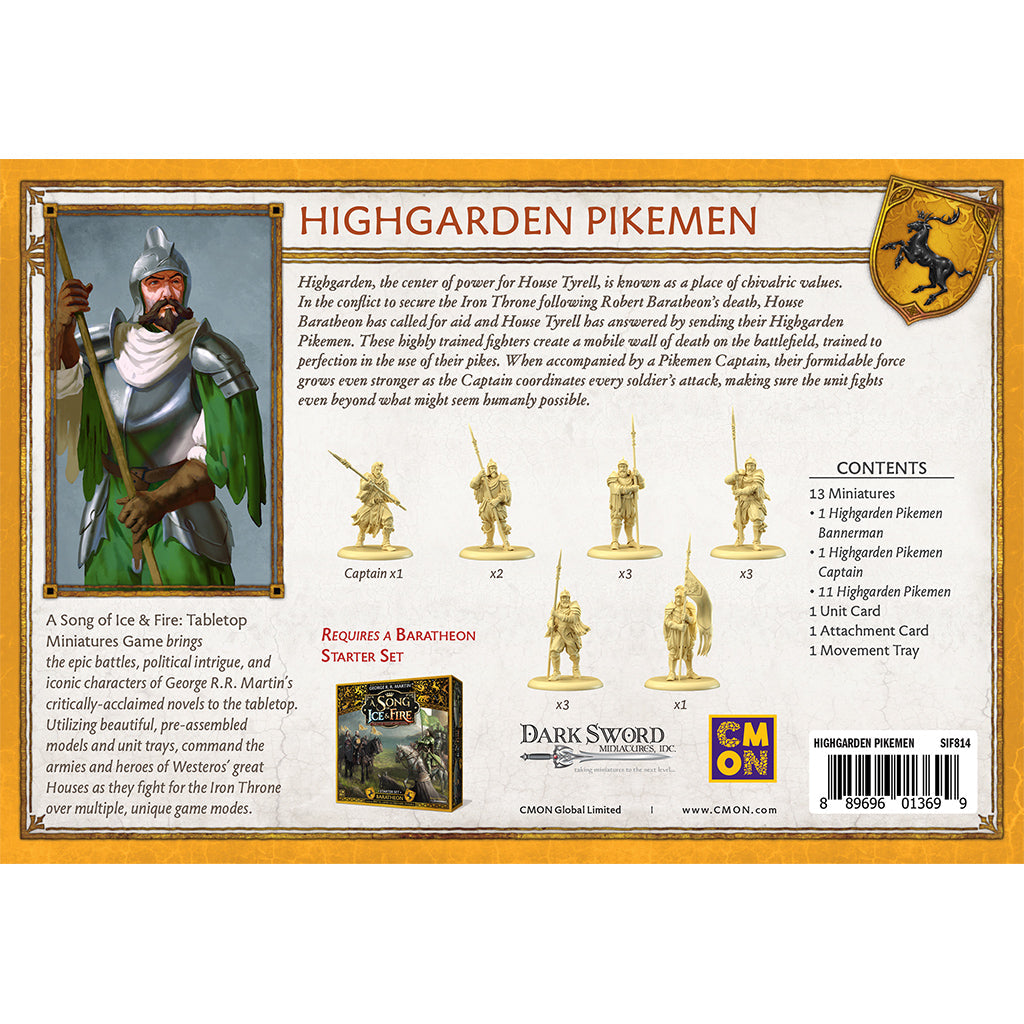 A Song of Ice & Fire Tabletop Miniatures Game Highgarden Pikemen - Board Game Chiến Thuật - CMON