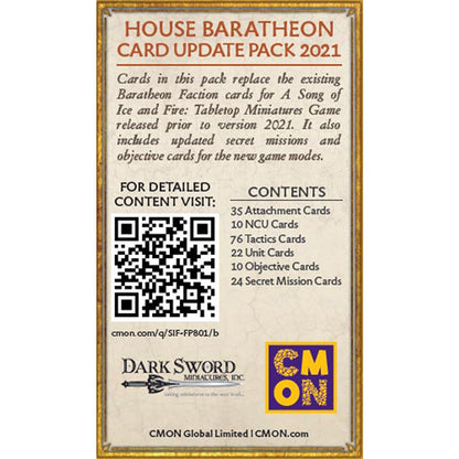 A Song of Ice & Fire Tabletop Miniatures Game - Baratheon Faction Pack - Bộ Nâng Cấp Board Game Chiến Thuật - CMON