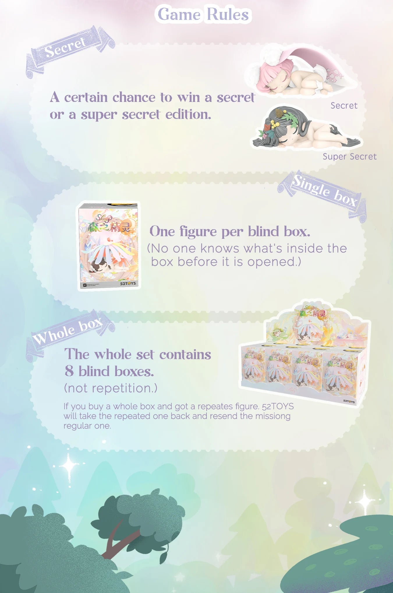 SLEEP FOREST FAIRIES - Mô Hình Blind Box Nàng Tiên Rừng - 52TOYS