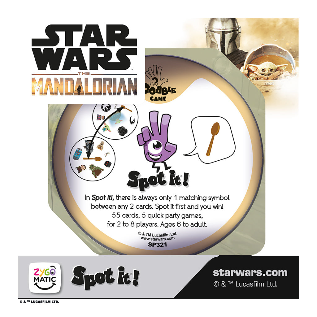 Spot it Mandalorian - Board Game Tìm Cặp Hình Trùng Nhau - Zygomatic Star Wars