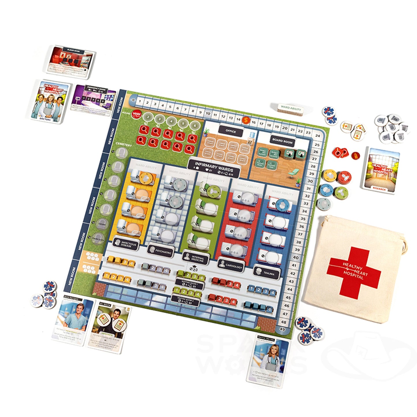 Healthy Heart Hospital Board Game 3rd Edition - Board Game Quản Lý Bệnh Viện Hợp Tác - Tabletop Tycoon