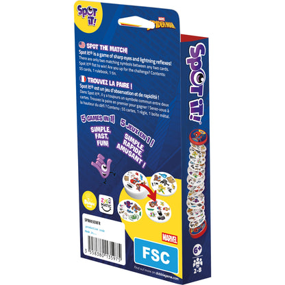 Spot It! Spider-Man Eco Blister - Board Game Thẻ Bài Phản Xạ Nhanh - Zygomatic Marvel