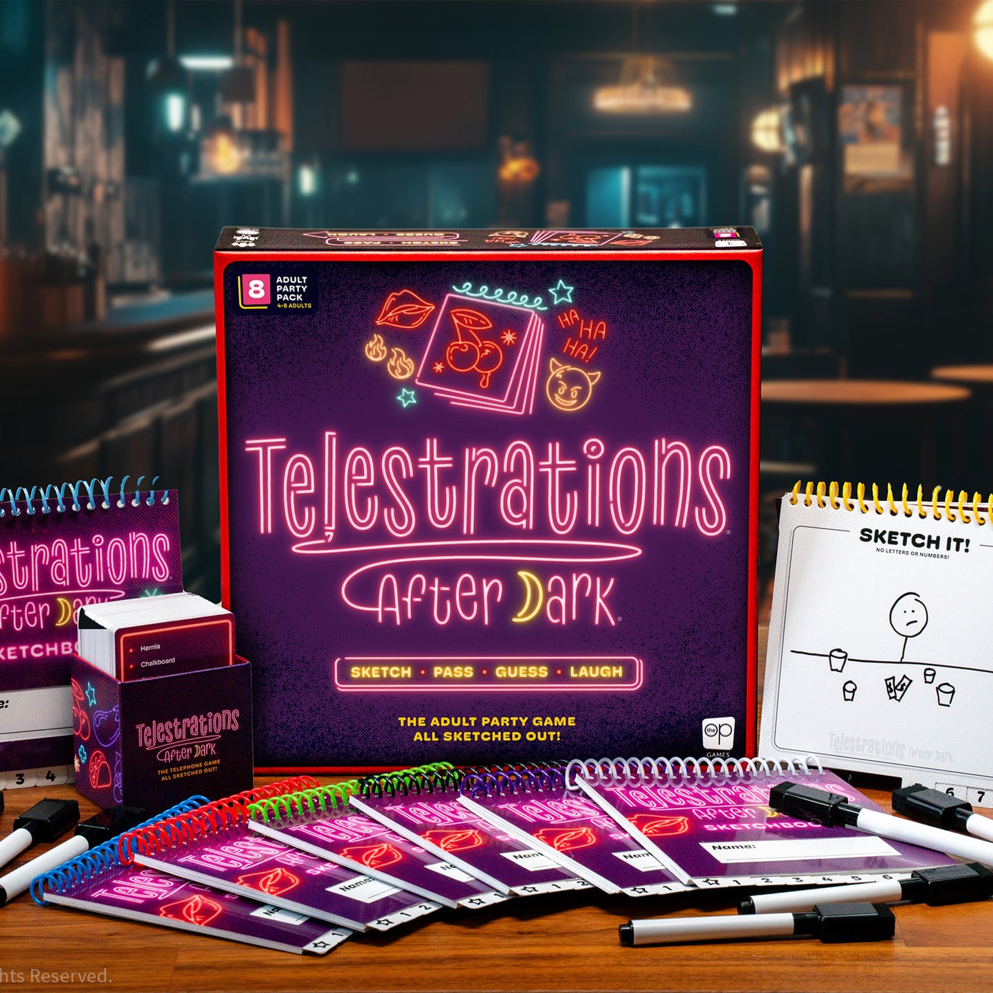 Telestrations® After Dark® 8 Player (2nd Edition) - Board Game Vẽ Hình Đoán Chữ 18+ - The Op Games