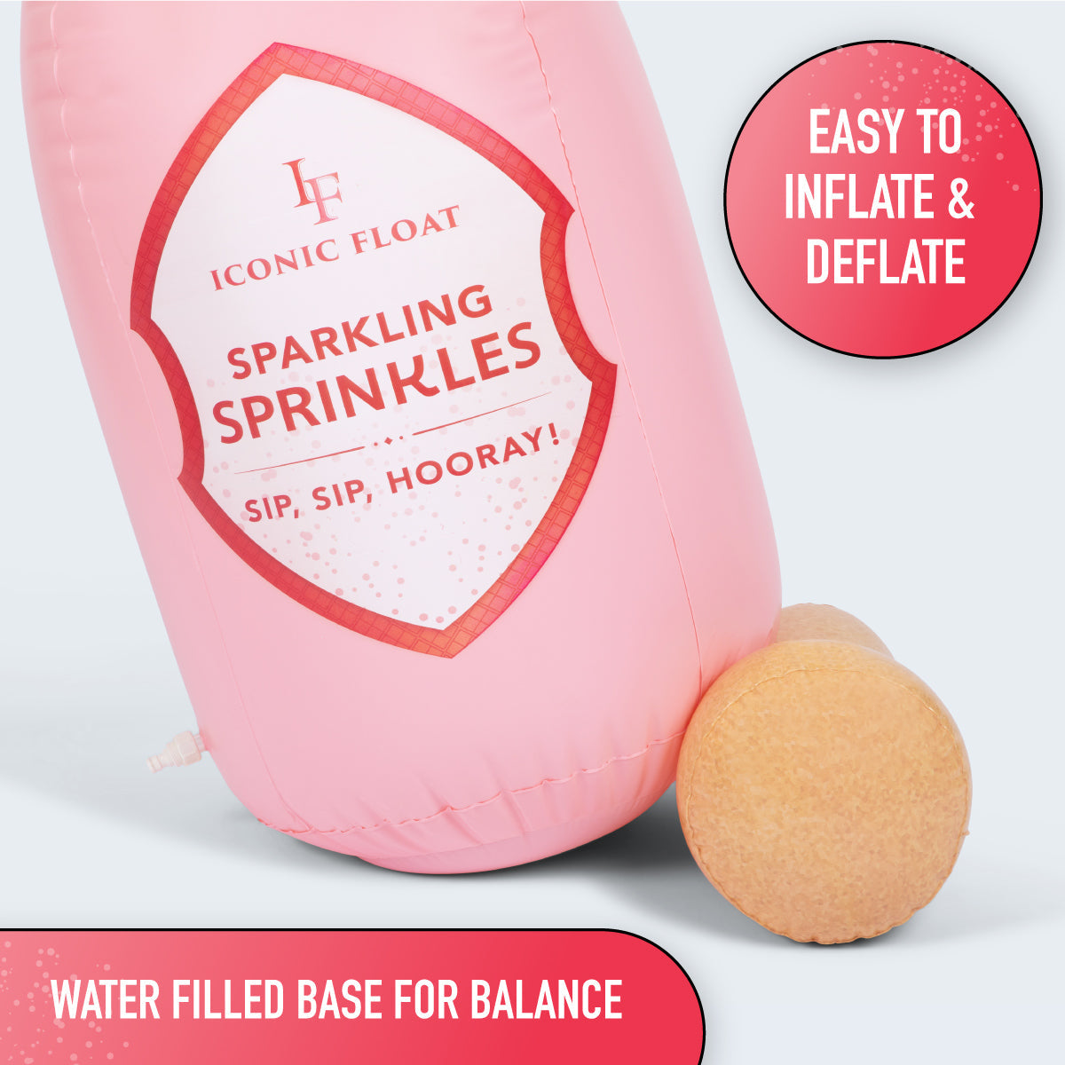 Sparkling Sprinkles Inflatable Champagne Bottle Sprinkler - Đồ Chơi Phun Nước Bơm Hơi - Relatable - Hình ảnh bổ sung 6