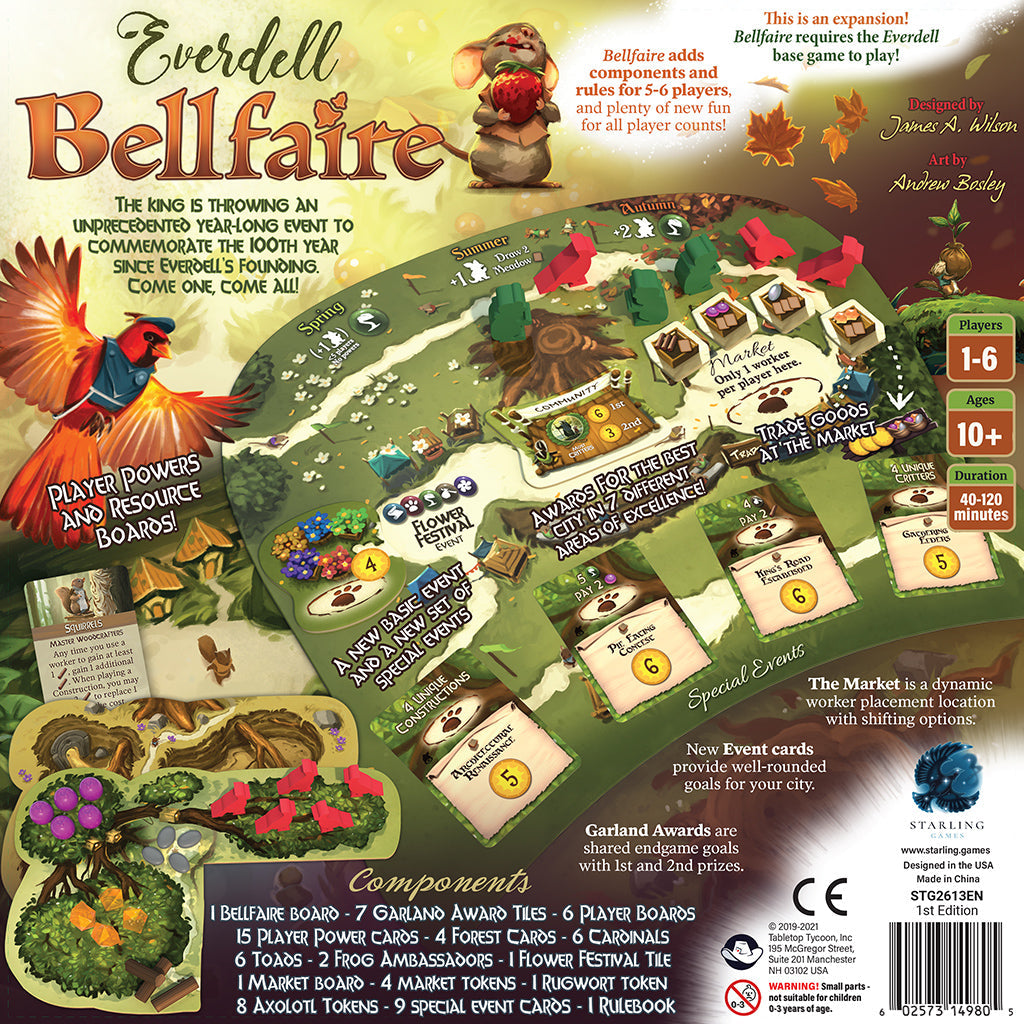 Everdell Board Game: Bellfaire Expansion - Bản mở rộng trò chơi để bàn - Tabletop Tycoon