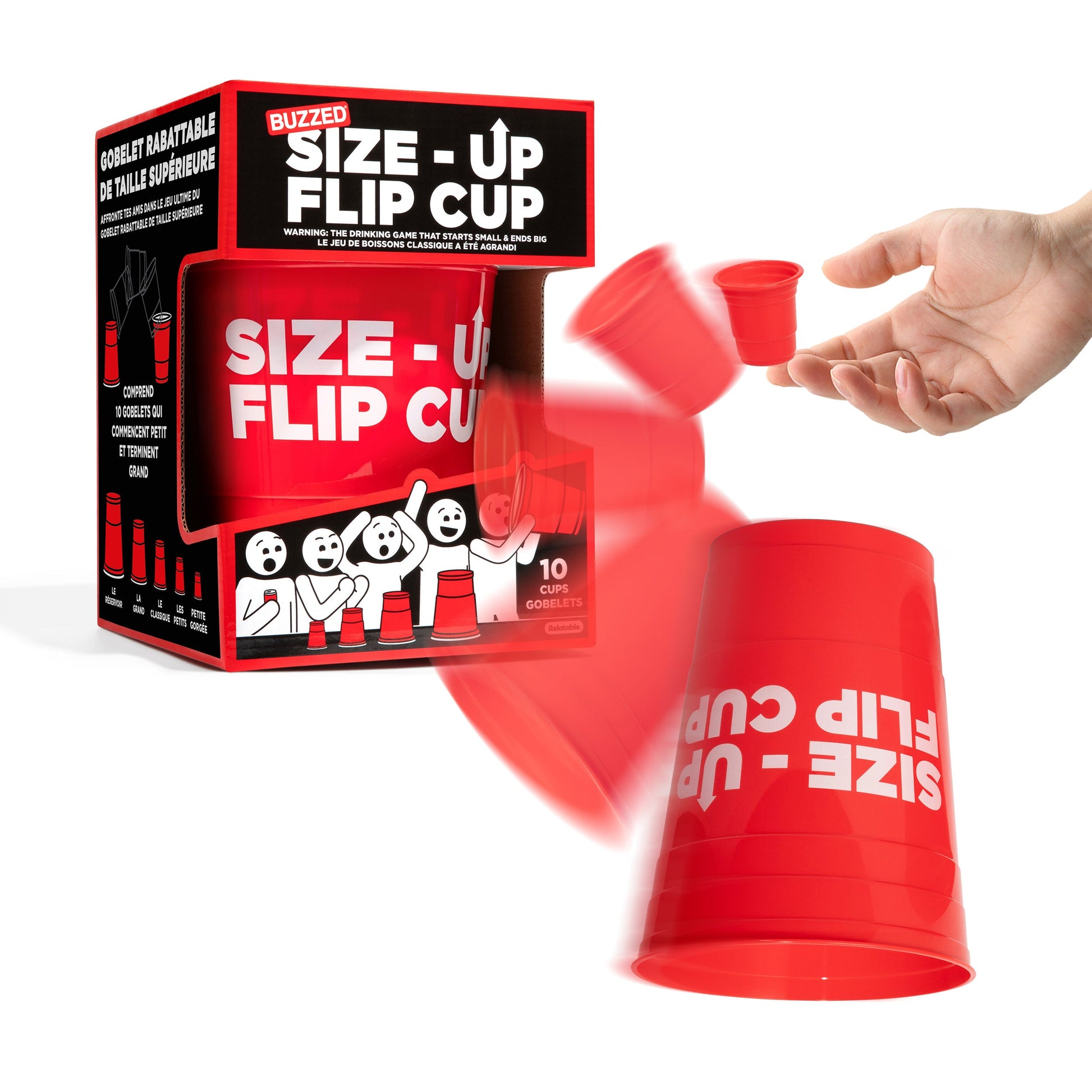 Size Up Flip Cup – Trò chơi uống rượu lật cốc Drinking Game – Buzzed Relatable - Hình ảnh bổ sung 6