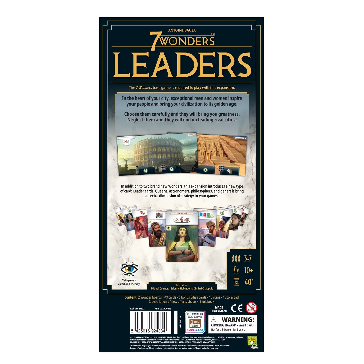 7 Wonders Leaders Board Game Expansion (New Edition) - Bản Mở Rộng Board Game Chiến Thuật - Repos Production