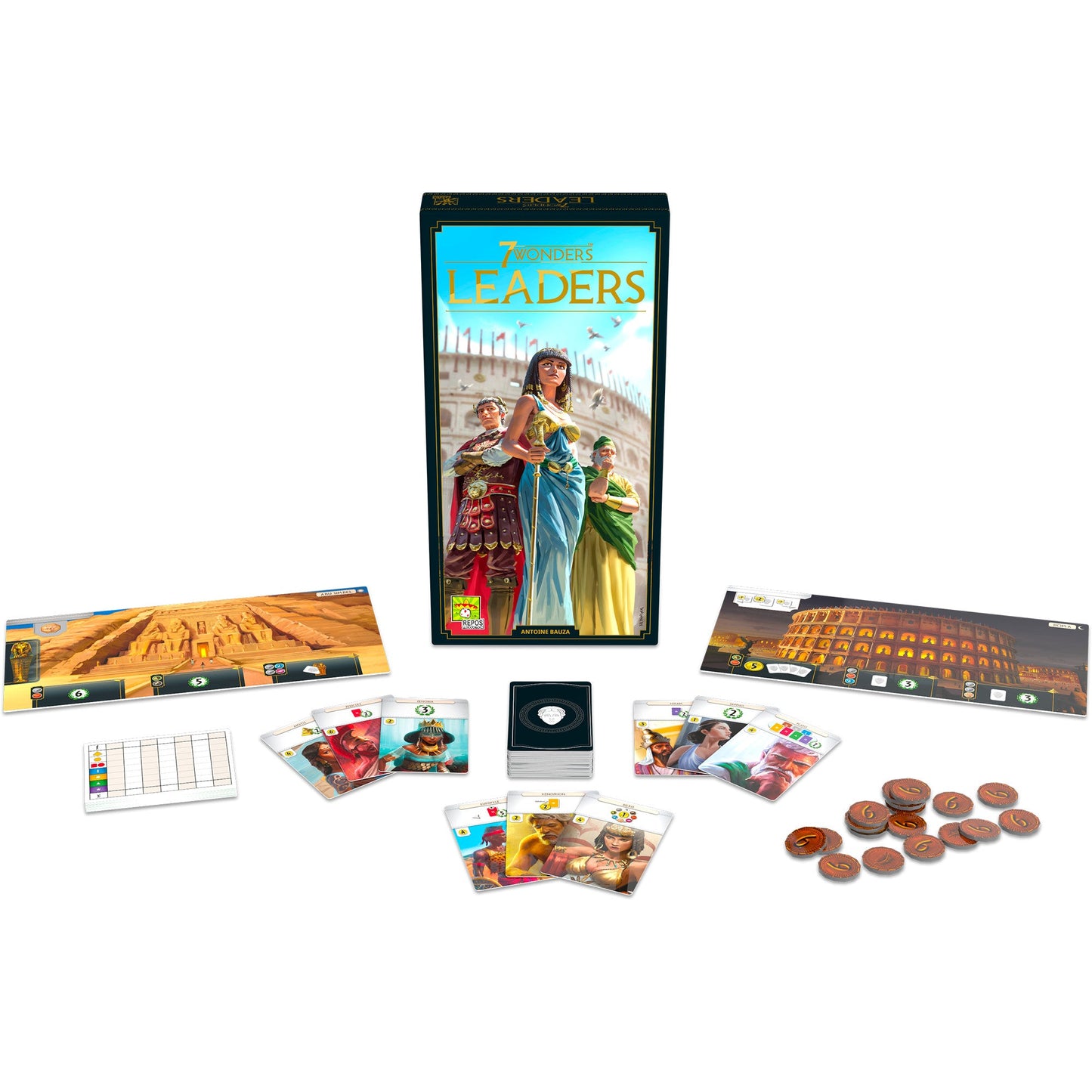 7 Wonders Leaders Board Game Expansion (New Edition) - Bản Mở Rộng Board Game Chiến Thuật - Repos Production