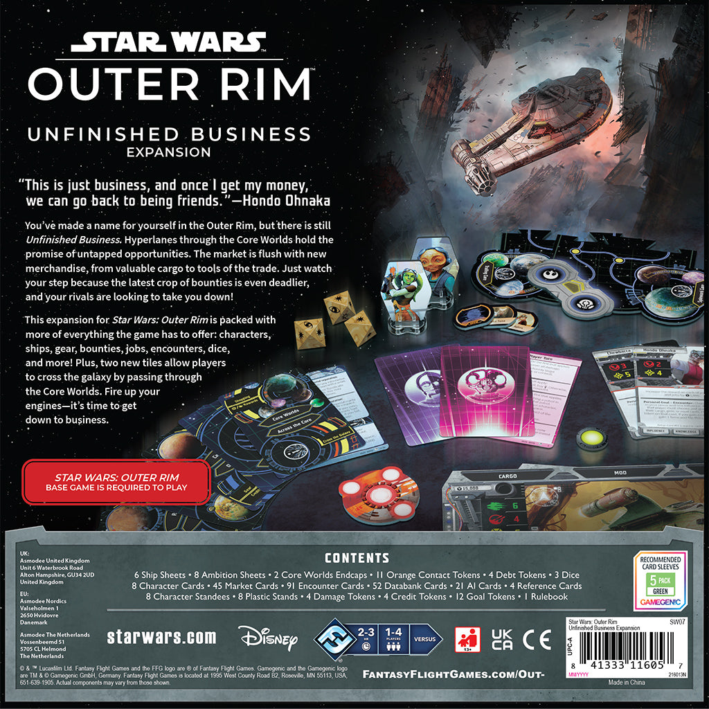 Star Wars Outer Rim Board Game Unfinished Business Expansion - Bản Mở Rộng Board Game Chiến Thuật - Fantasy Flight Games