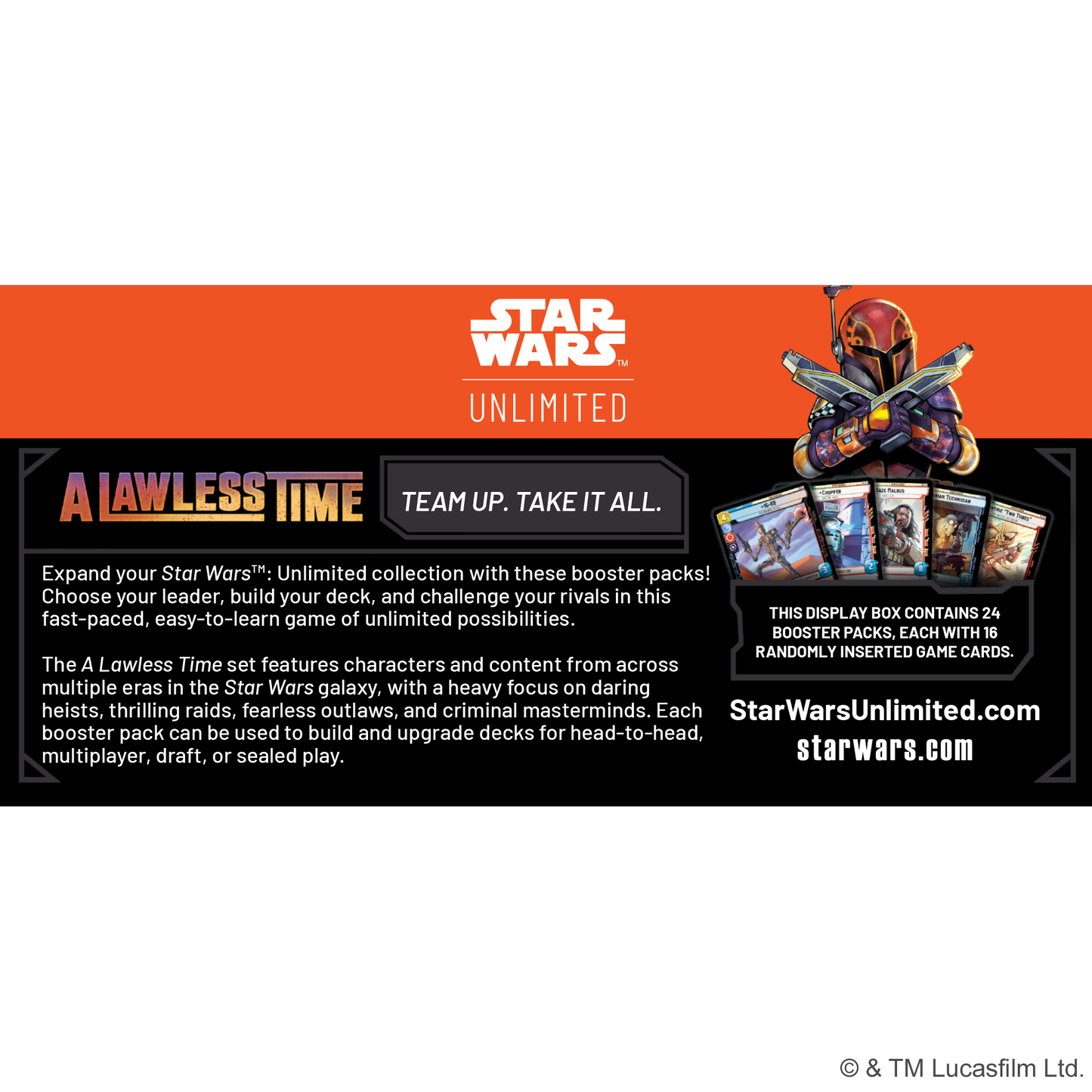 Star Wars: Unlimited - A Lawless Time: Booster Display