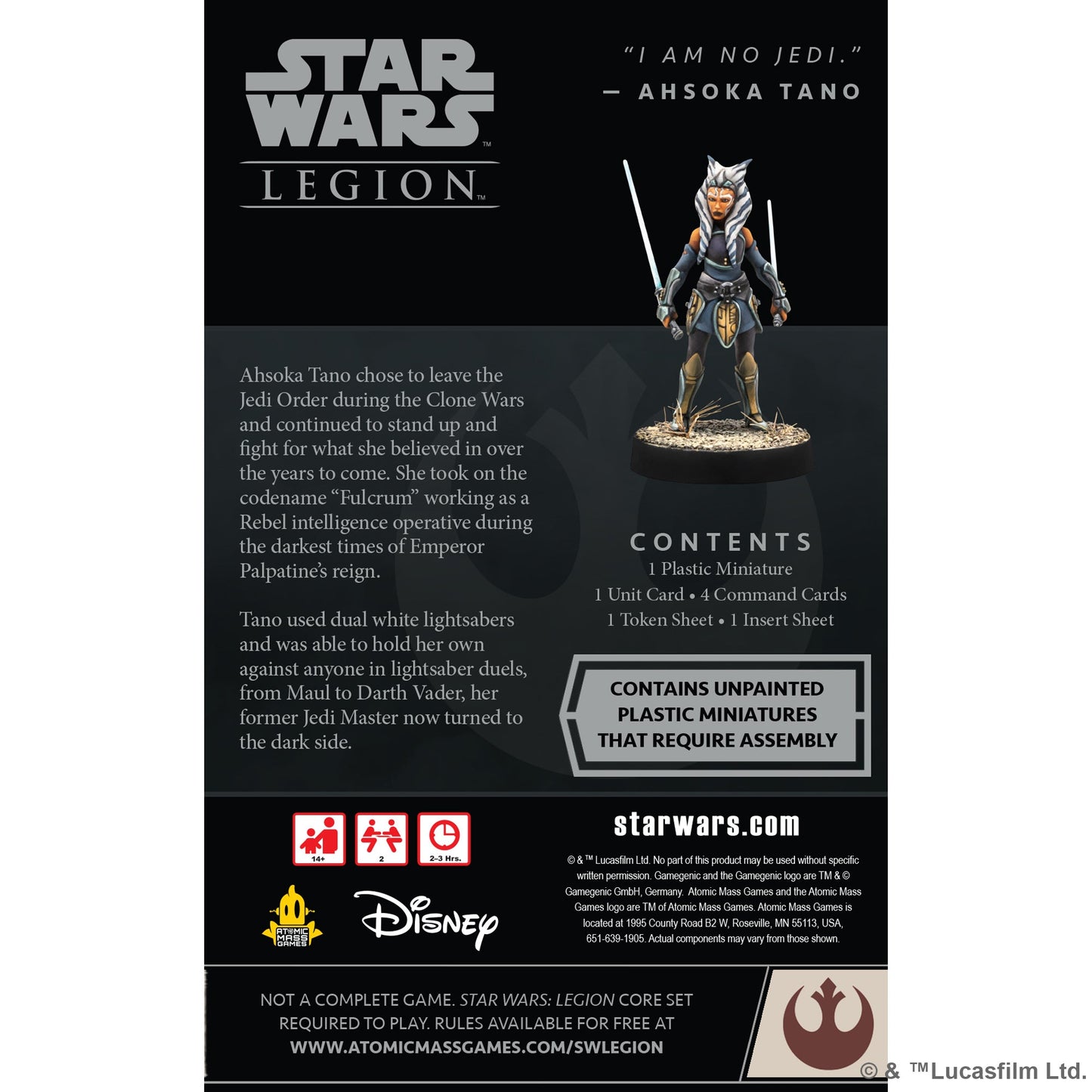 Star Wars: Legion - Ahsoka Tano Operative Expansion - Board Game Chiến Thuật - Atomic Mass Games