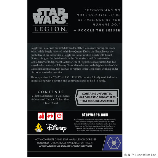Star Wars Legion Sun Fac & Poogle the Lesser COMMANDER EXPANSION - Board Game Chiến Thuật - Atomic Mass Games