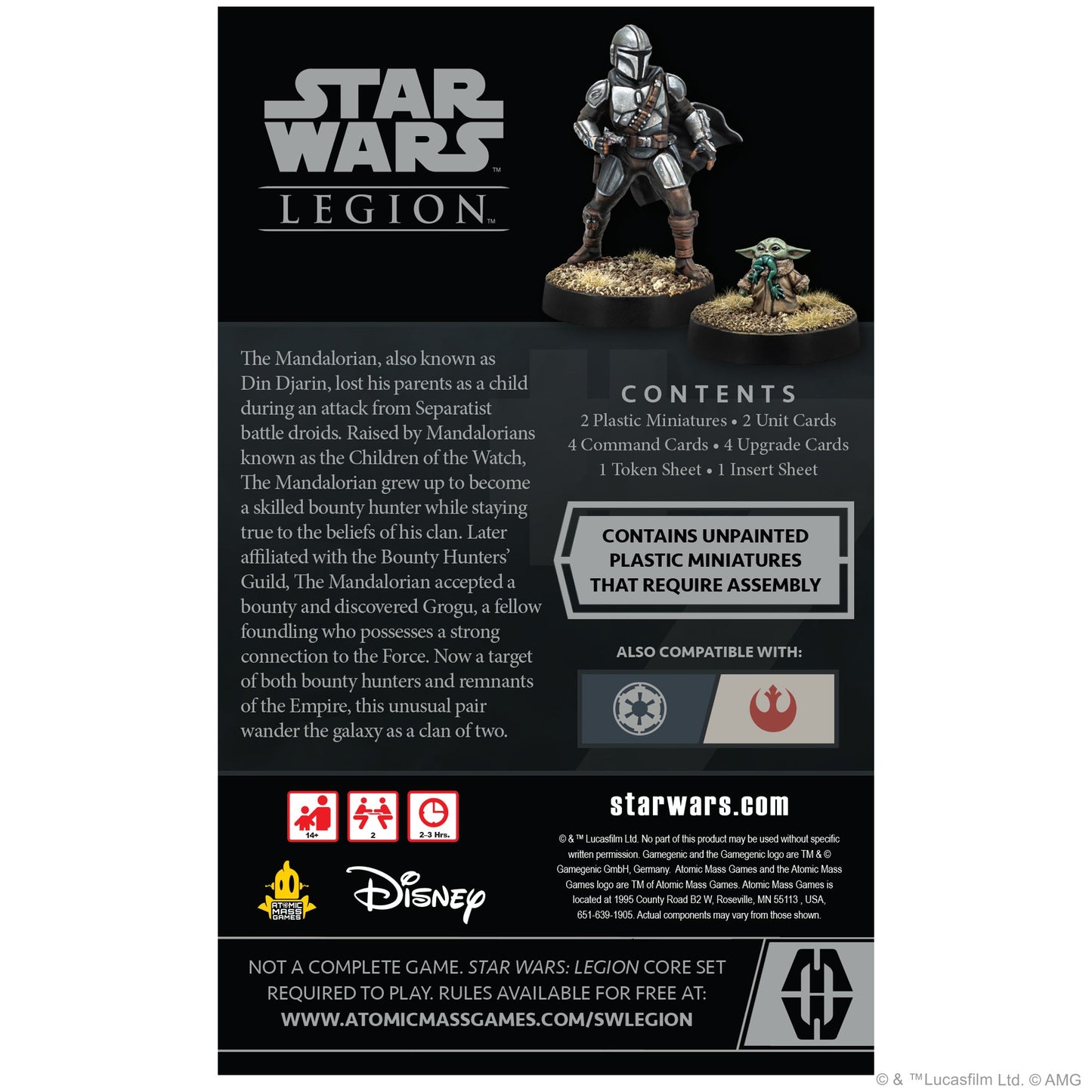 Star Wars: Legion - Din Djarin & Grogu Operative Expansion - Bộ Mở Rộng Board Game Chiến Thuật - Atomic Mass Games